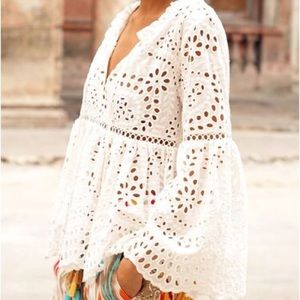 Miss June lace eyelet top one size